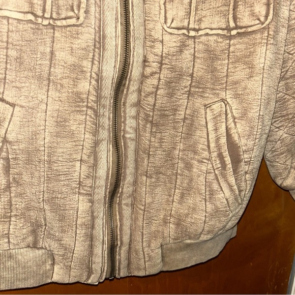 Free People Luna Cozy Bomber Jacket Ponytail Tan Quilted Puffer oversized small - Picture 6 of 9